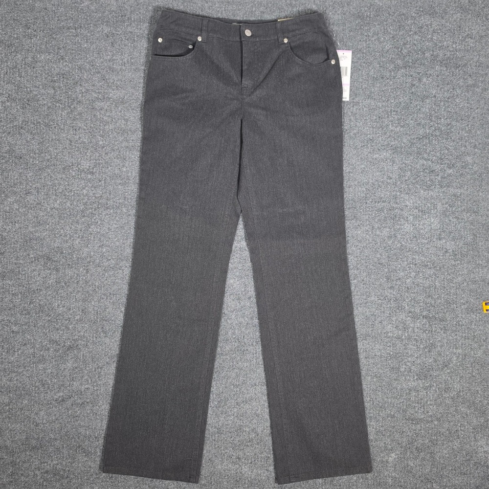 Jones New York Sport Womens Gray Straight Leg Shape Control 5-Pocket Pants 6 NEW
